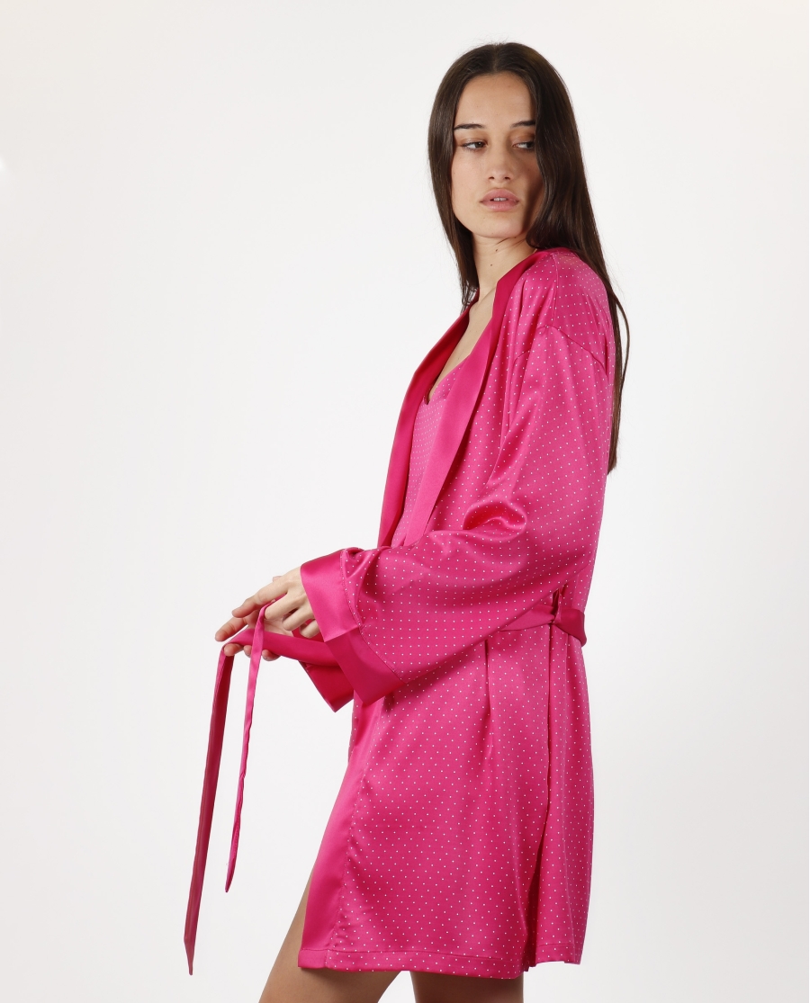 ADMAS CLASSIC Bata Manga Larga Sweet Dots para Mujer FUCSIA ADMAS CLASSIC Bata Manga Larga Sweet Dots para Mujer FUCSIA
