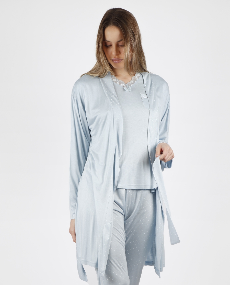 ADMAS CLASSIC Bata Manga Larga Soft Secret para Mujer AZUL ADMAS CLASSIC Bata Manga Larga Soft Secret para Mujer AZUL