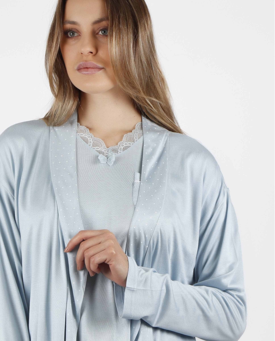 ADMAS CLASSIC Bata Manga Larga Soft Secret para Mujer AZUL ADMAS CLASSIC Bata Manga Larga Soft Secret para Mujer AZUL