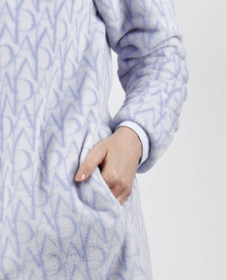 ADMAS CLASSIC Bata Manga Larga Calentita Logo Soft para Mujer AZUL ADMAS CLASSIC Bata Manga Larga Calentita Logo Soft para Mujer AZUL