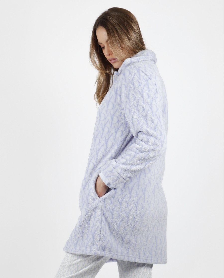 ADMAS CLASSIC Bata Manga Larga Calentita Logo Soft para Mujer AZUL ADMAS CLASSIC Bata Manga Larga Calentita Logo Soft para Mujer AZUL