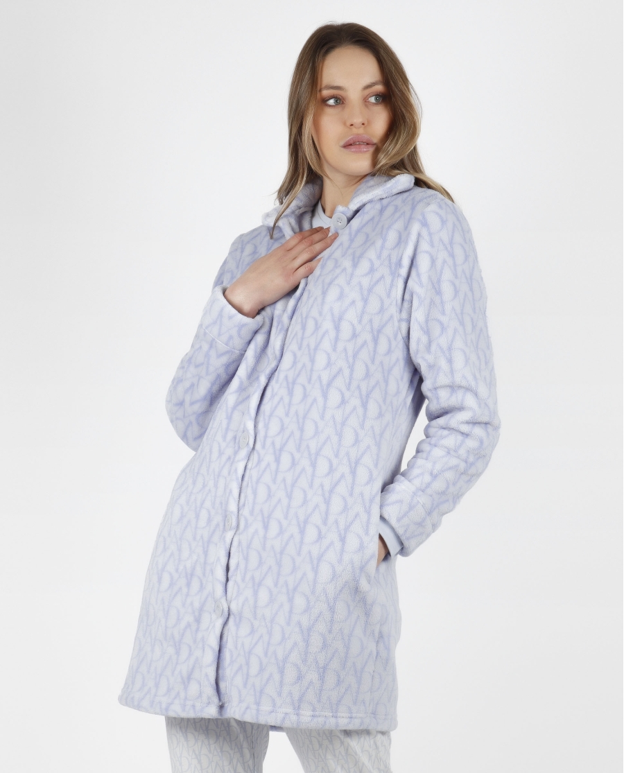 ADMAS CLASSIC Bata Manga Larga Calentita Logo Soft para Mujer AZUL ADMAS CLASSIC Bata Manga Larga Calentita Logo Soft para Mujer AZUL