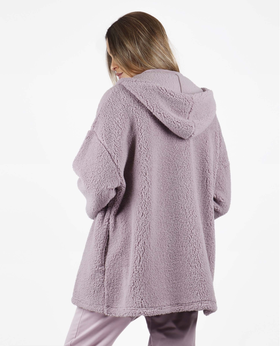 ADMAS HOME Bata Manga Larga Calentita Comfort Home para Mujer BERENJENA