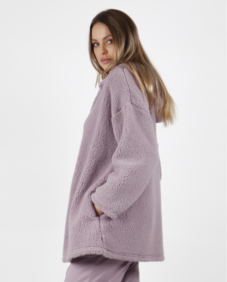 ADMAS HOME Bata Manga Larga Calentita Comfort Home para Mujer BERENJENA