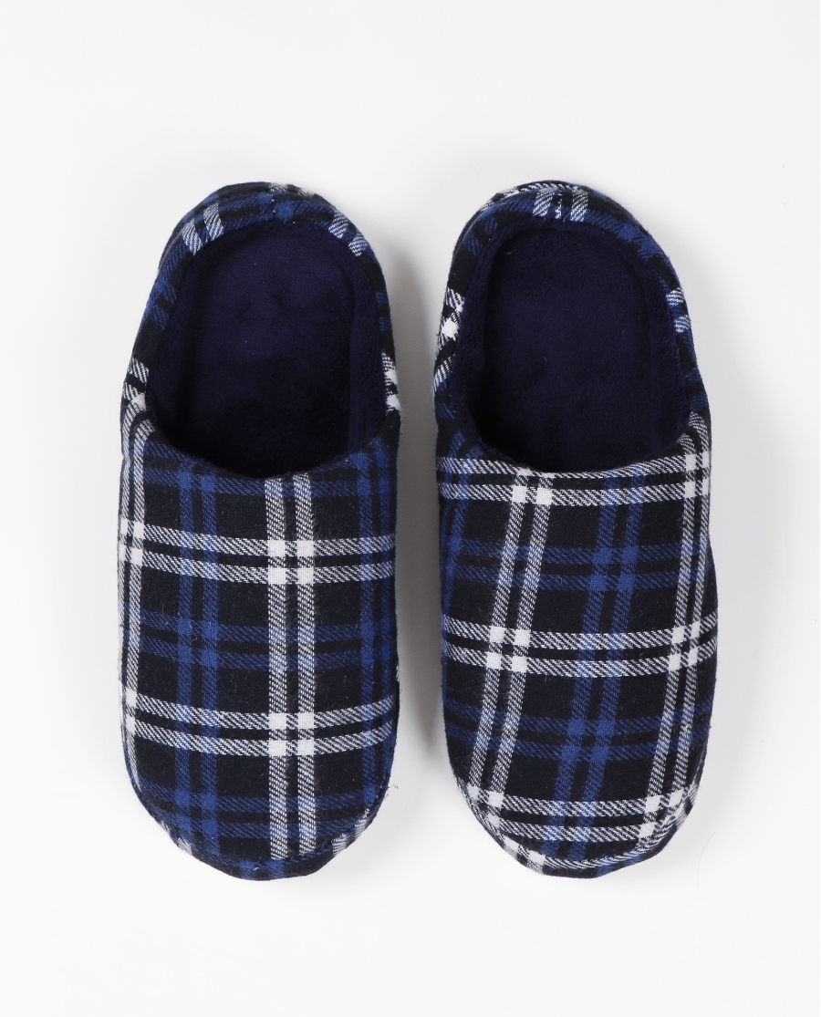 ADMAS Zapatillas De Estar Por Casa Cuadros para Hombre AZUL