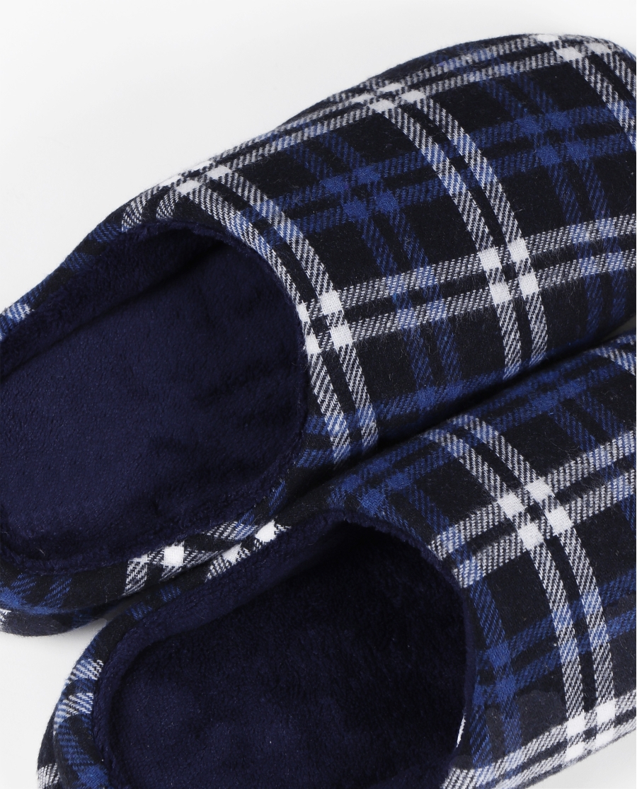 ADMAS Zapatillas De Estar Por Casa Cuadros para Hombre AZUL