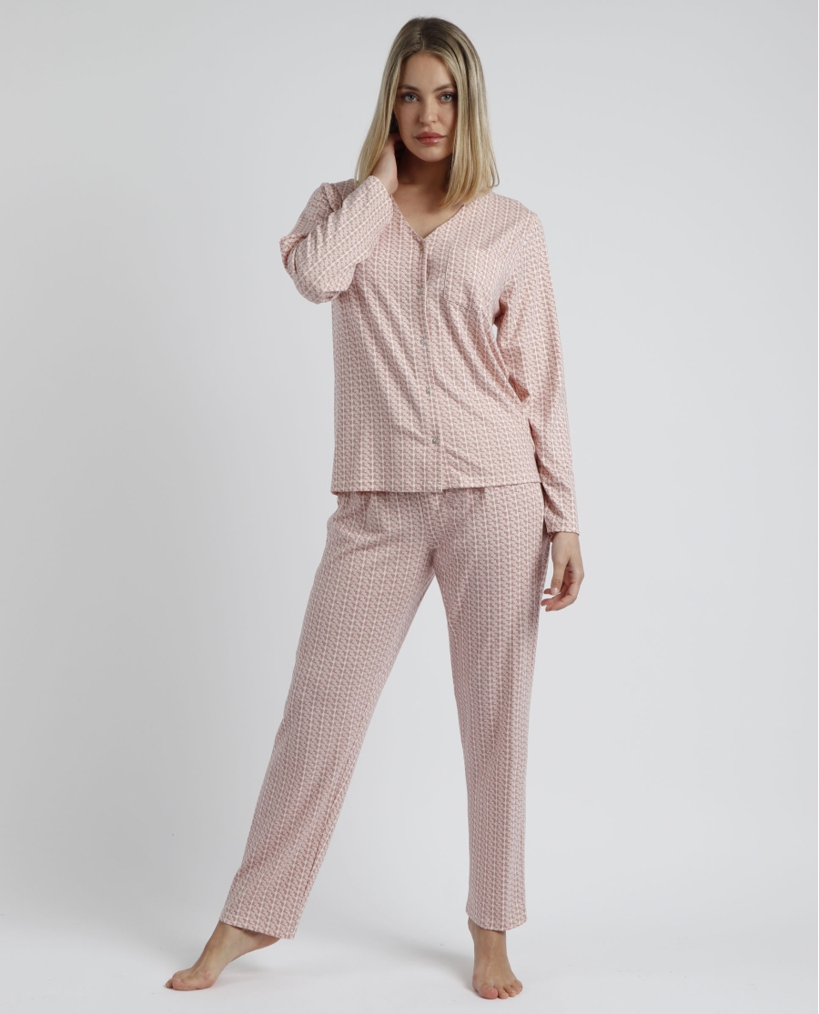 ADMAS CLASSIC Pijama Abierto Manga Larga Rose Chains para Mujer PETALO ADMAS CLASSIC Pijama Abierto Manga Larga Rose Chains para Mujer PETALO