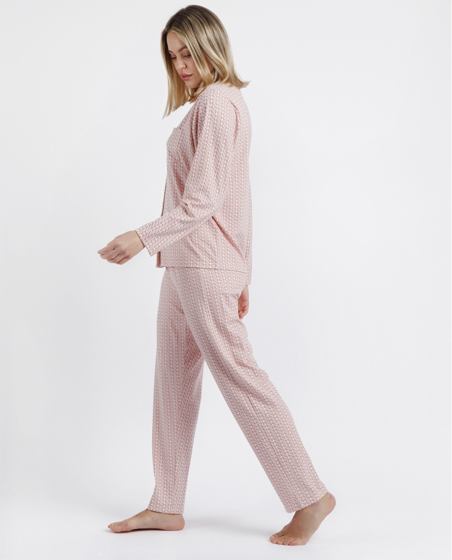 ADMAS CLASSIC Pijama Abierto Manga Larga Rose Chains para Mujer PETALO ADMAS CLASSIC Pijama Abierto Manga Larga Rose Chains para Mujer PETALO