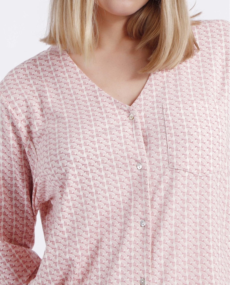 ADMAS CLASSIC Pijama Abierto Manga Larga Rose Chains para Mujer PETALO ADMAS CLASSIC Pijama Abierto Manga Larga Rose Chains para Mujer PETALO