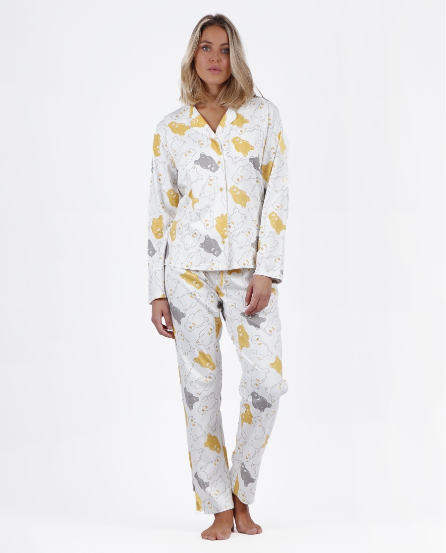 ADMAS Pijama Abierto Manga Larga Warm Hugs para Mujer CRUDO ADMAS Pijama Abierto Manga Larga Warm Hugs para Mujer CRUDO