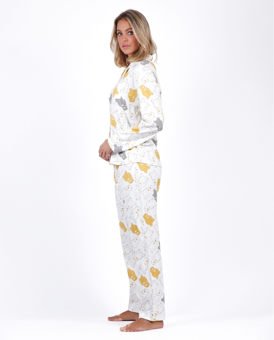 ADMAS Pijama Abierto Manga Larga Warm Hugs para Mujer CRUDO ADMAS Pijama Abierto Manga Larga Warm Hugs para Mujer CRUDO