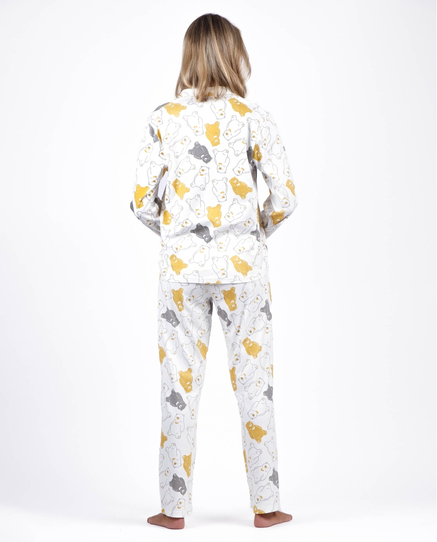 ADMAS Pijama Abierto Manga Larga Warm Hugs para Mujer CRUDO ADMAS Pijama Abierto Manga Larga Warm Hugs para Mujer CRUDO