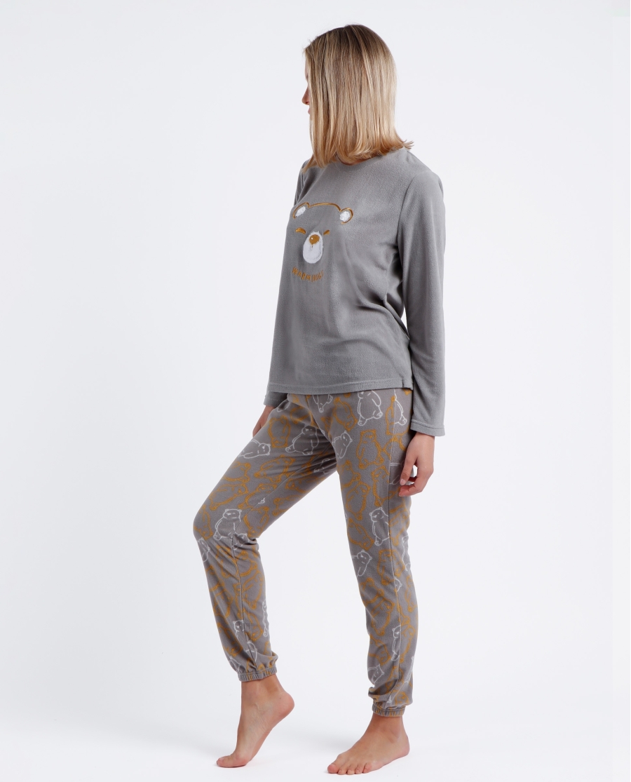 ADMAS Pijama Calentito Manga Larga Warm Hugs para Mujer GRIS ADMAS Pijama Calentito Manga Larga Warm Hugs para Mujer GRIS