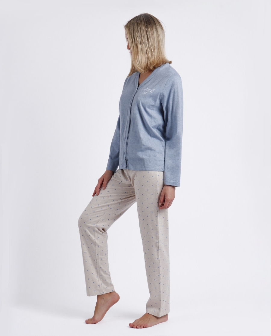 ADMAS CLASSIC Pijama Abierto Manga Larga You Are Enough para Mujer AZUL ADMAS CLASSIC Pijama Abierto Manga Larga You Are Enough para Mujer AZUL