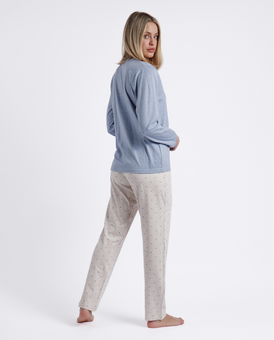 ADMAS CLASSIC Pijama Abierto Manga Larga You Are Enough para Mujer AZUL ADMAS CLASSIC Pijama Abierto Manga Larga You Are Enough para Mujer AZUL