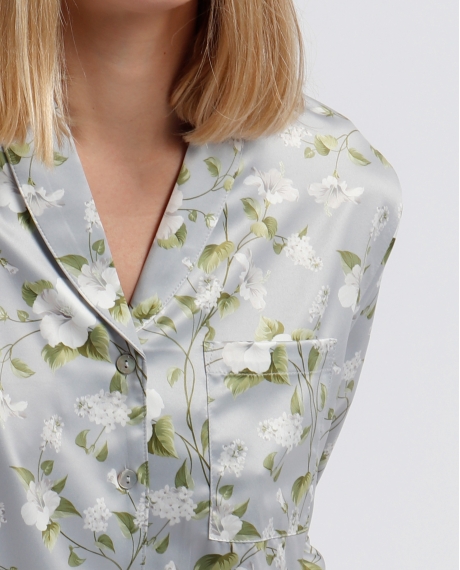ADMAS GARDEN Pijama Abierto Manga Larga Pearls Style para Mujer PERLA 2