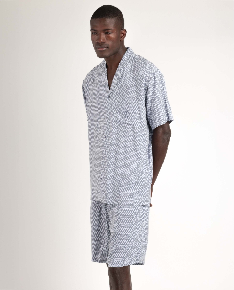 ADMAS CLASSIC Pijama Abierto Manga Corta Stripes & Dots para Hombre AZUL ADMAS CLASSIC Pijama Abierto Manga Corta Stripes & Dots para Hombre AZUL