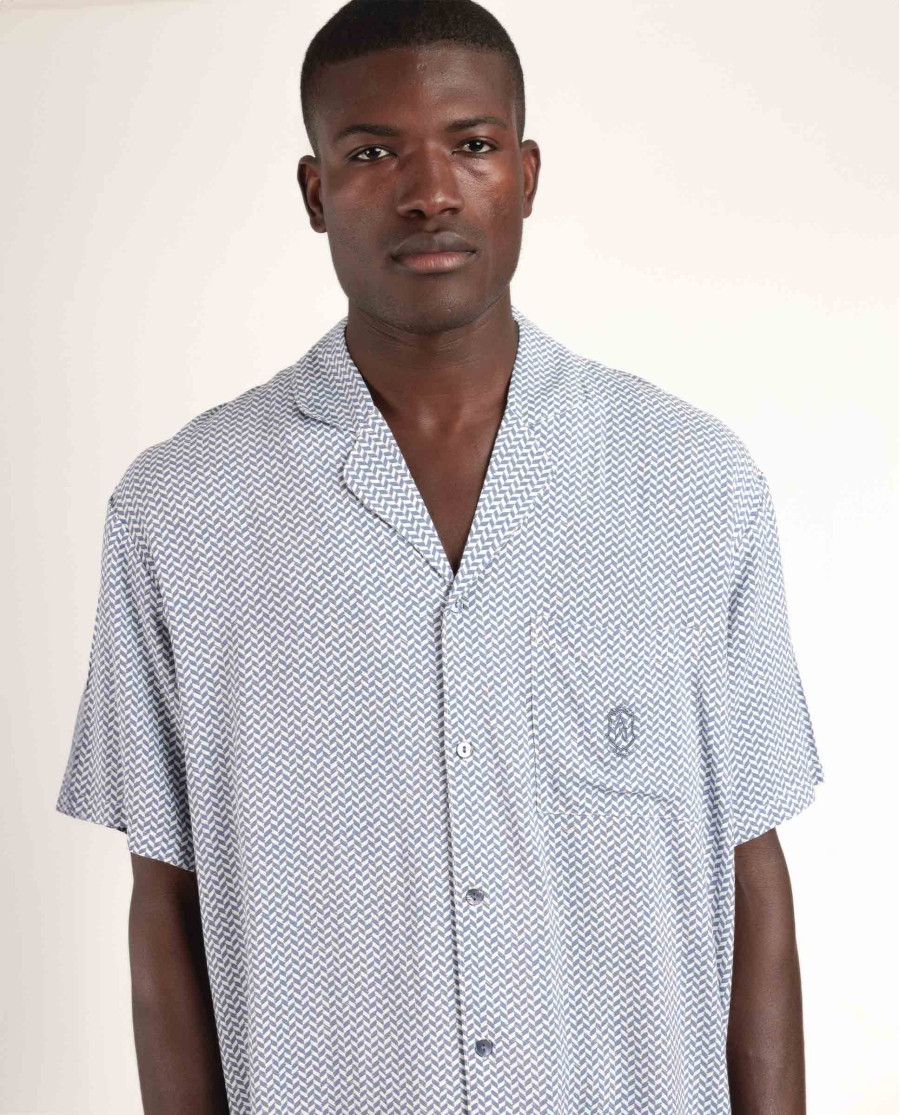 ADMAS CLASSIC Pijama Abierto Manga Corta Stripes & Dots para Hombre AZUL ADMAS CLASSIC Pijama Abierto Manga Corta Stripes & Dots para Hombre AZUL