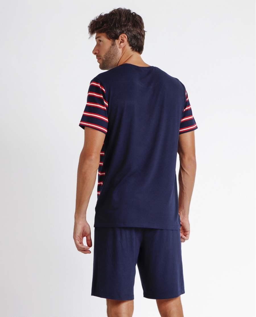 ADMAS Pijama Manga Corta Ship´s Wheel para Hombre MARINO ADMAS Pijama Manga Corta Ship´s Wheel para Hombre MARINO