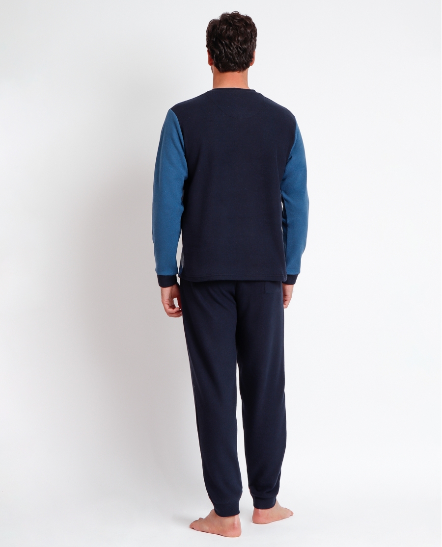 ADMAS MAGNIFIC Pijama Manga Larga Harlequin para Hombre AZUL