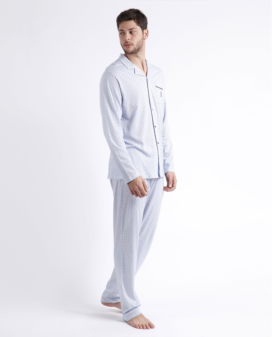 ADMAS CLASSIC Pijama Abierto Manga Larga Stripes - Dots para Hombre AZUL ADMAS CLASSIC Pijama Abierto Manga Larga Stripes - Dots para Hombre AZUL