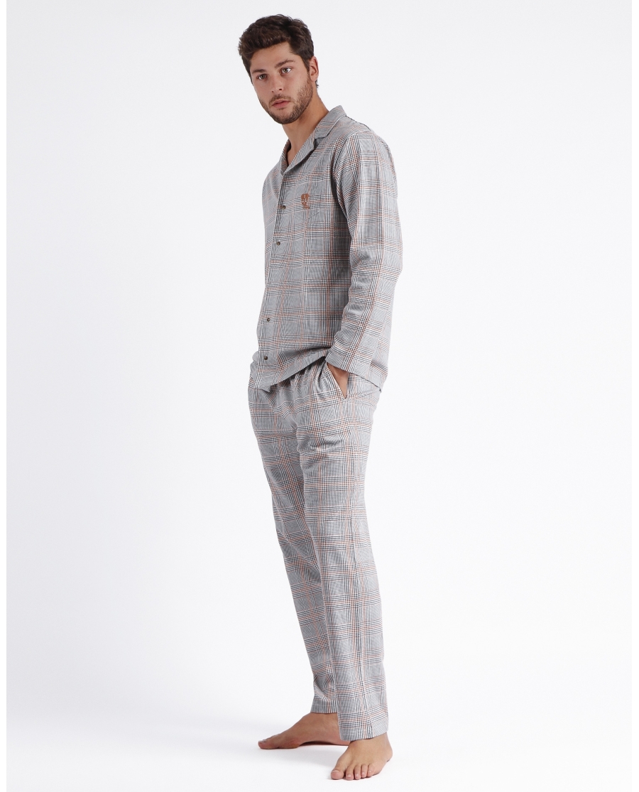 ADMAS Pijama Abierto Manga Larga Bulldog para Hombre BEIGE ADMAS Pijama Abierto Manga Larga Bulldog para Hombre BEIGE