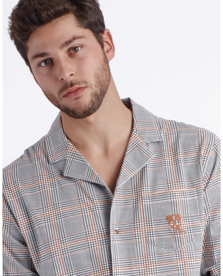 ADMAS Pijama Abierto Manga Larga Bulldog para Hombre BEIGE 2