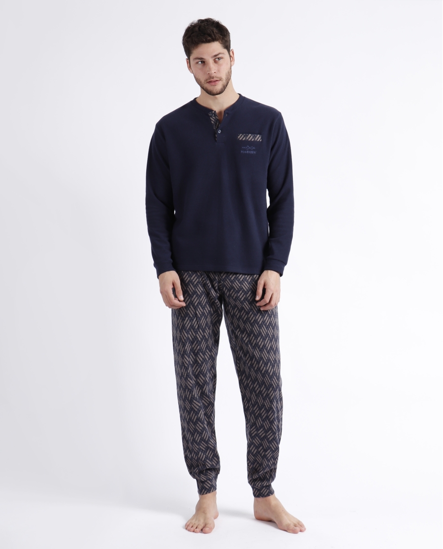 ADMAS MAGNIFIC Pijama Manga Larga Cross A para Hombre MARINO