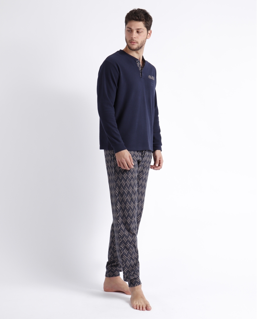ADMAS MAGNIFIC Pijama Manga Larga Cross A para Hombre MARINO