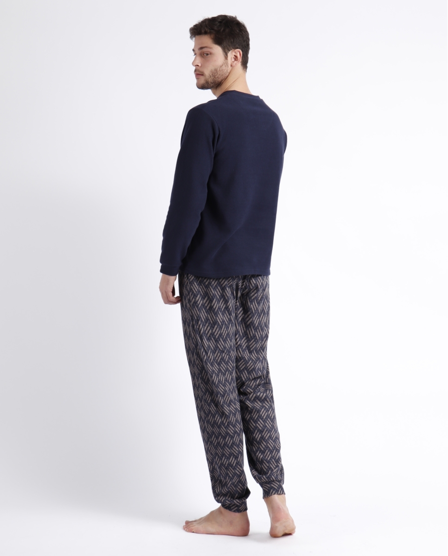 ADMAS MAGNIFIC Pijama Manga Larga Cross A para Hombre MARINO