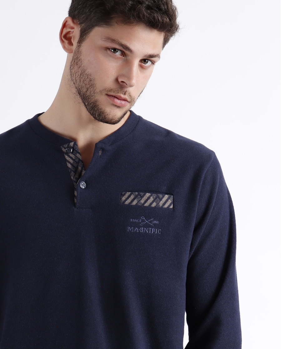 ADMAS MAGNIFIC Pijama Manga Larga Cross A para Hombre MARINO