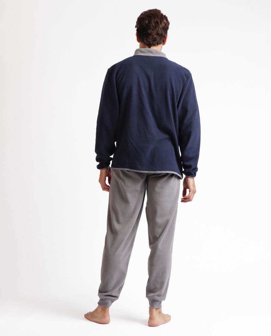 ADMAS MAGNIFIC Pijama Calentito Micropolar Manga Larga Sport para Hombre MARINO