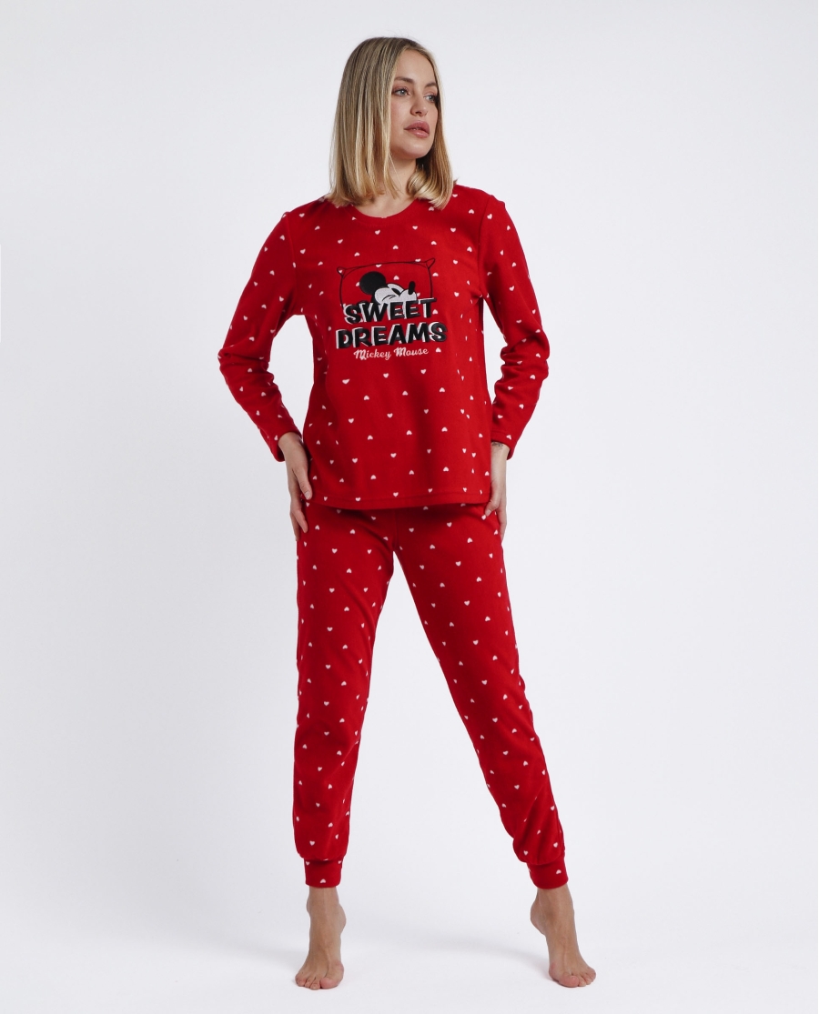 DISNEY Pijama Calentito Manga Larga Sweet Dreams para Mujer ROJO DISNEY Pijama Calentito Manga Larga Sweet Dreams para Mujer ROJO