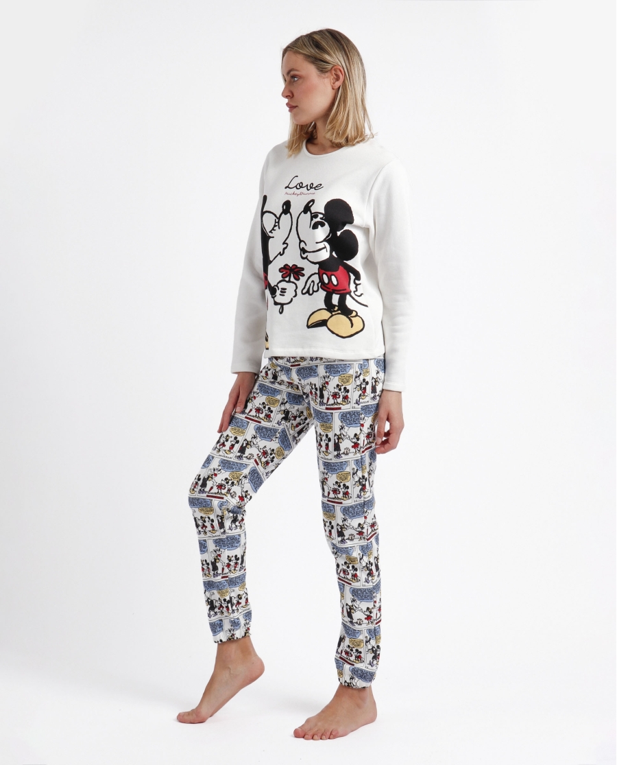 DISNEY Pijama Manga Larga Comic Love para Mujer CRUDO DISNEY Pijama Manga Larga Comic Love para Mujer CRUDO
