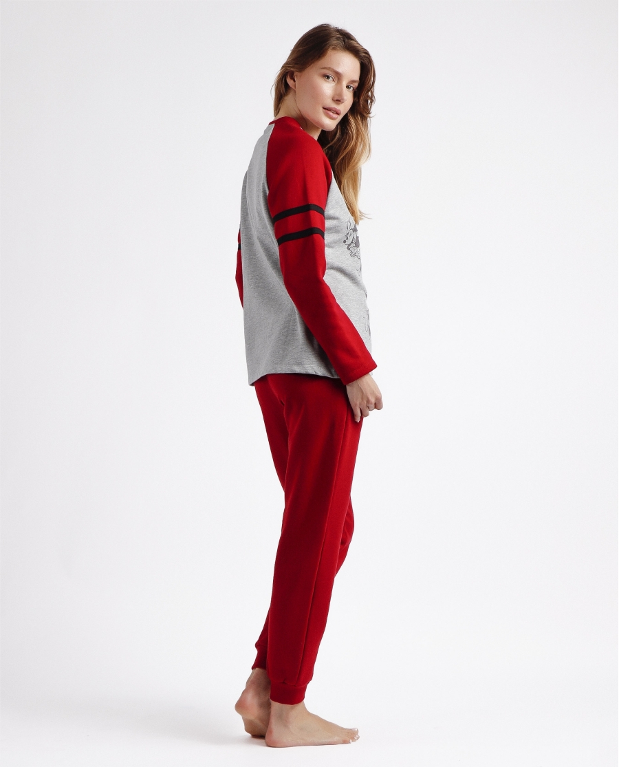 DISNEY Pijama Manga Larga Mickey Shadows para Mujer GRIS JASPE DISNEY Pijama Manga Larga Mickey Shadows para Mujer GRIS JASPE
