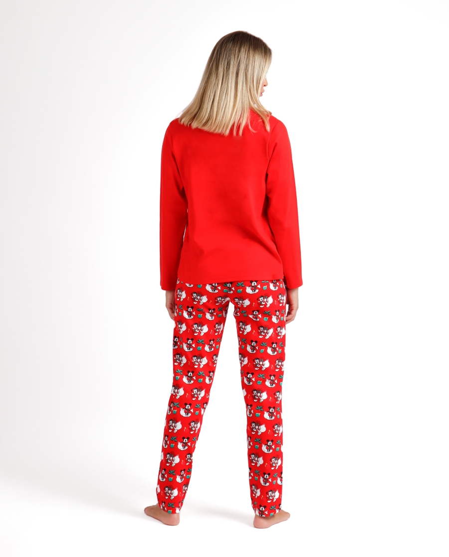 DISNEY Pijama Manga Larga Holidays para Mujer ROJO DISNEY Pijama Manga Larga Holidays para Mujer ROJO