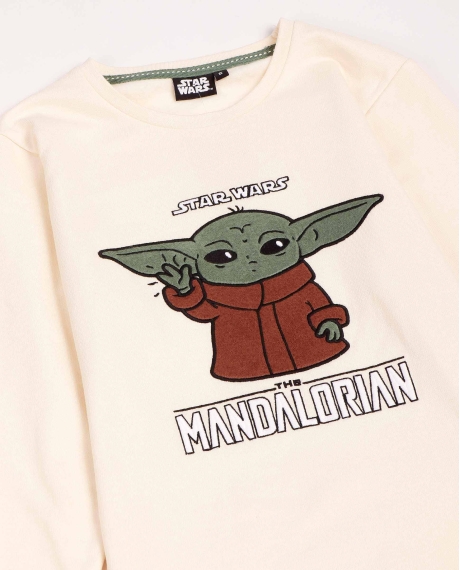 STAR WARS Pijama Manga Larga Cute Baby Yoda para Niña BEIGE 2
