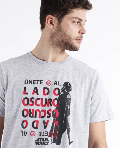 STAR WARS Pijama Manga Corta Lado Oscuro para Hombre GRIS JASPE 2