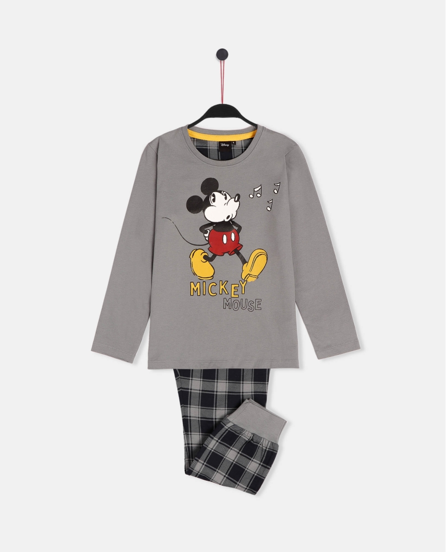 DISNEY Pijama Manga Larga Mickey Grey para Niño GRIS DISNEY Pijama Manga Larga Mickey Grey para Niño GRIS