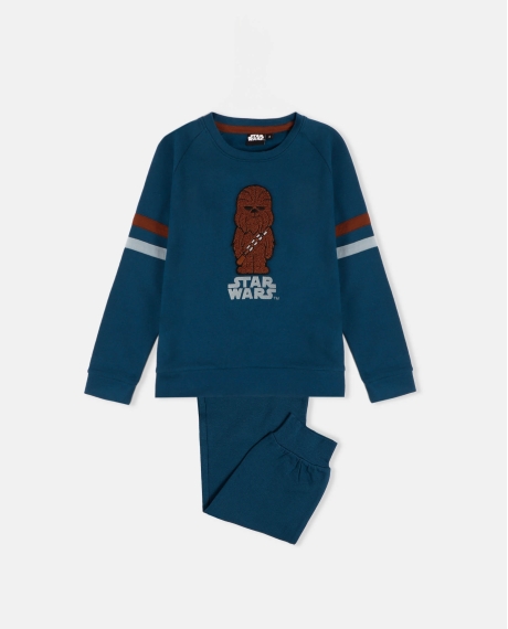 STAR WARS Pijama Manga Larga Wookiee para Niño AZUL