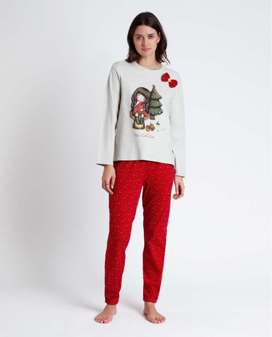 SANTORO GORJUSS Pijama Manga Larga Wee Cold Feet para Mujer GRIS JASPE SANTORO GORJUSS Pijama Manga Larga Wee Cold Feet para Mujer GRIS JASPE