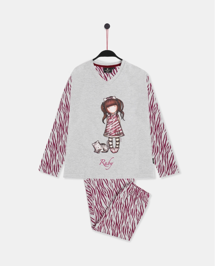 SANTORO GORJUSS Pijama Manga Larga Ruby Wild para Niña GRIS JASPE SANTORO GORJUSS Pijama Manga Larga Ruby Wild para Niña GRIS JASPE