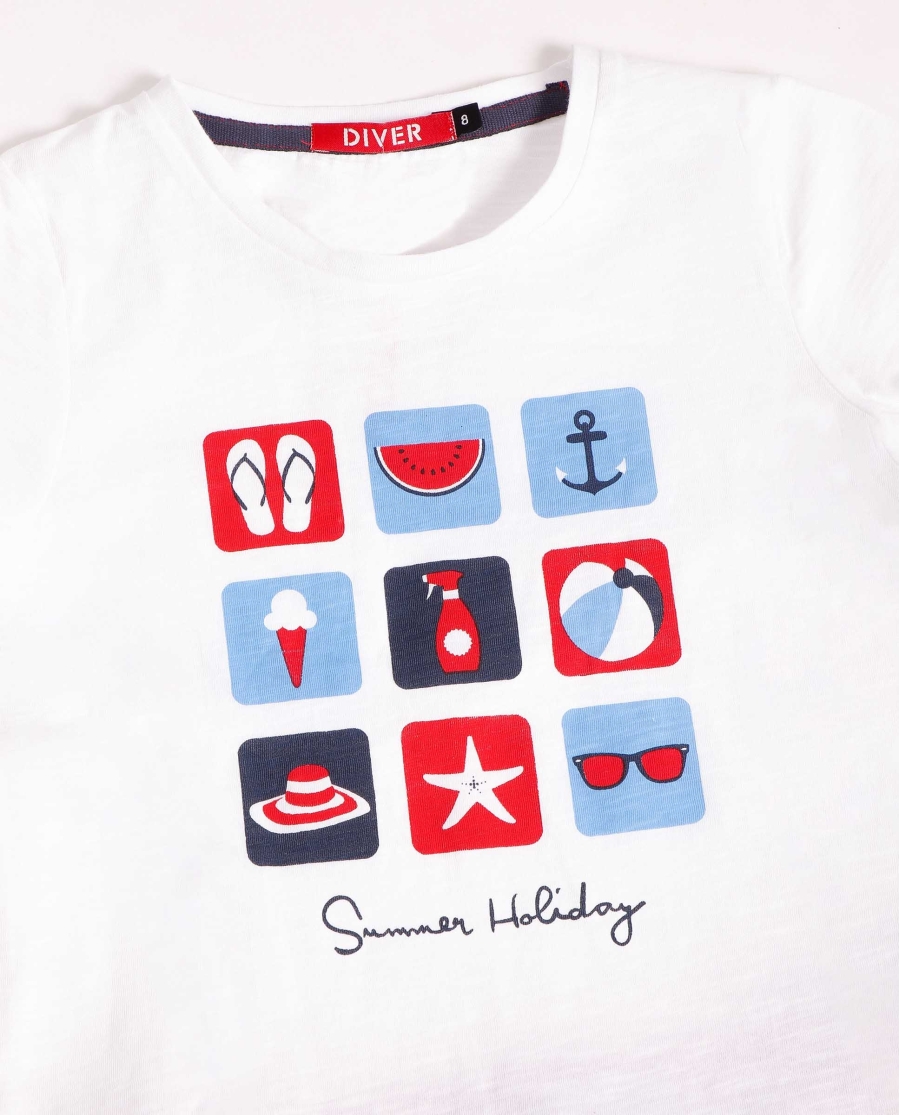 DIVER Pijama Manga Corta Summer Holiday para Niña BLANCO DIVER Pijama Manga Corta Summer Holiday para Niña BLANCO