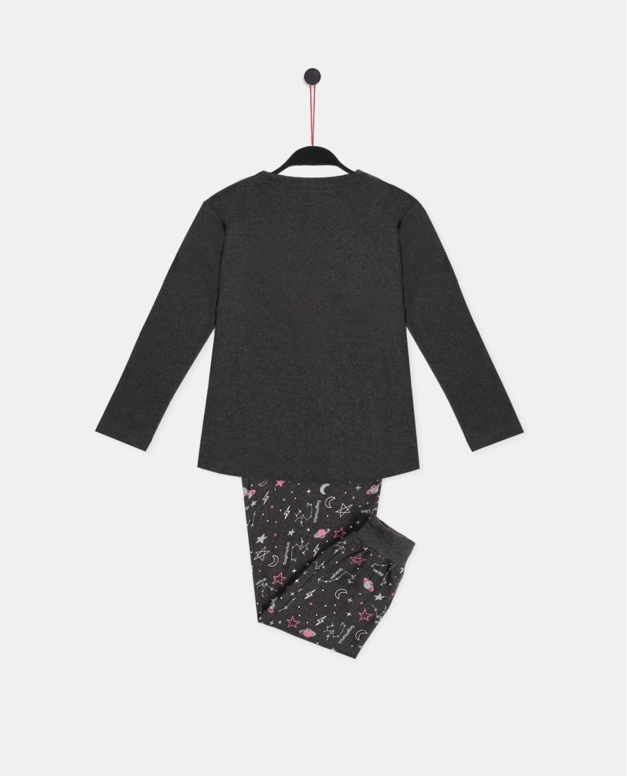 DIVER Pijama Manga Larga Planet para Niña GRIS JASPE DIVER Pijama Manga Larga Planet para Niña GRIS JASPE