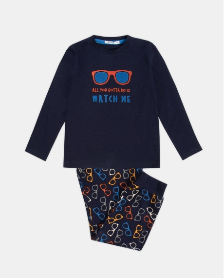 DIVER Pijama Manga Larga Watch Me para Niño MARINO