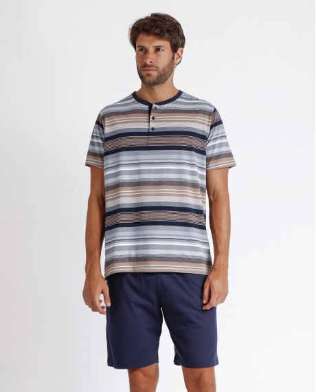 ANTONIO MIRO Pijama Tapeta Manga Corta Mackenzie para Hombre MARINO