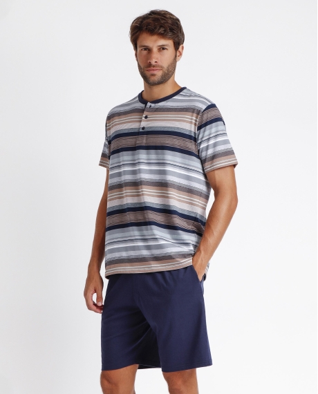 ANTONIO MIRO Pijama Tapeta Manga Corta Mackenzie para Hombre MARINO 2