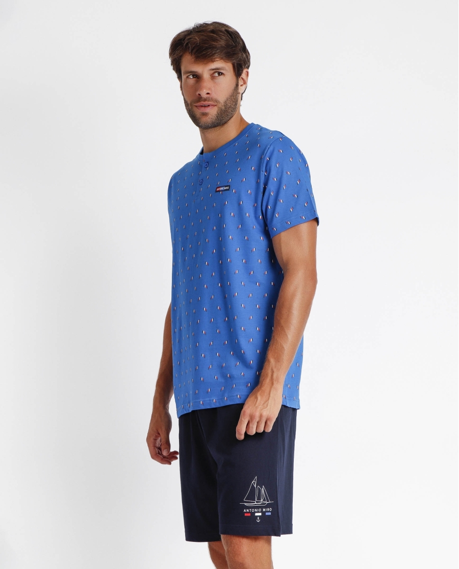 ANTONIO MIRO Pijama Tapeta Manga Corta Sailing para Hombre AZUL ANTONIO MIRO Pijama Tapeta Manga Corta Sailing para Hombre AZUL