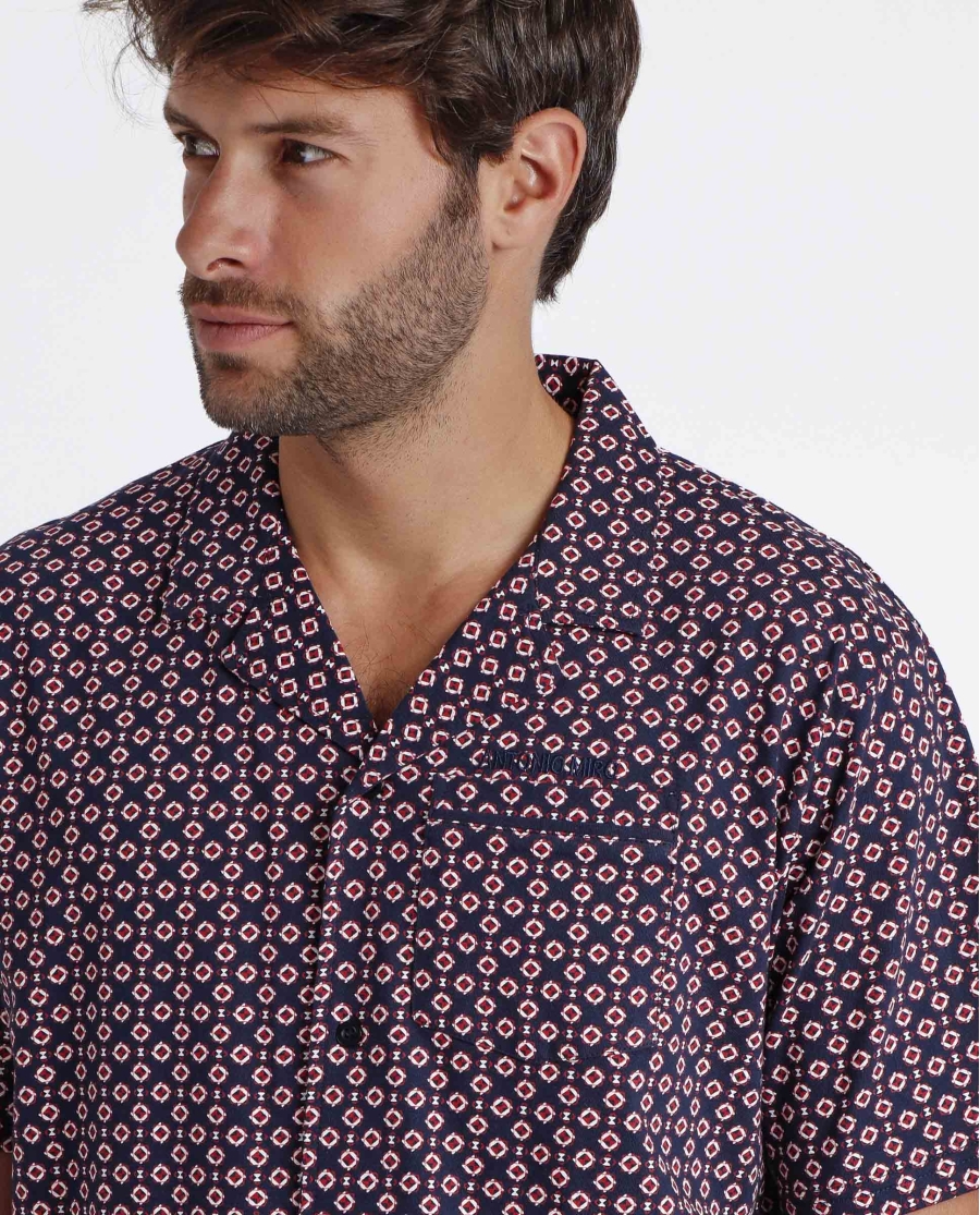 ANTONIO MIRO Pijama Abierto Manga Corta Panot para Hombre MARINO ANTONIO MIRO Pijama Abierto Manga Corta Panot para Hombre MARINO