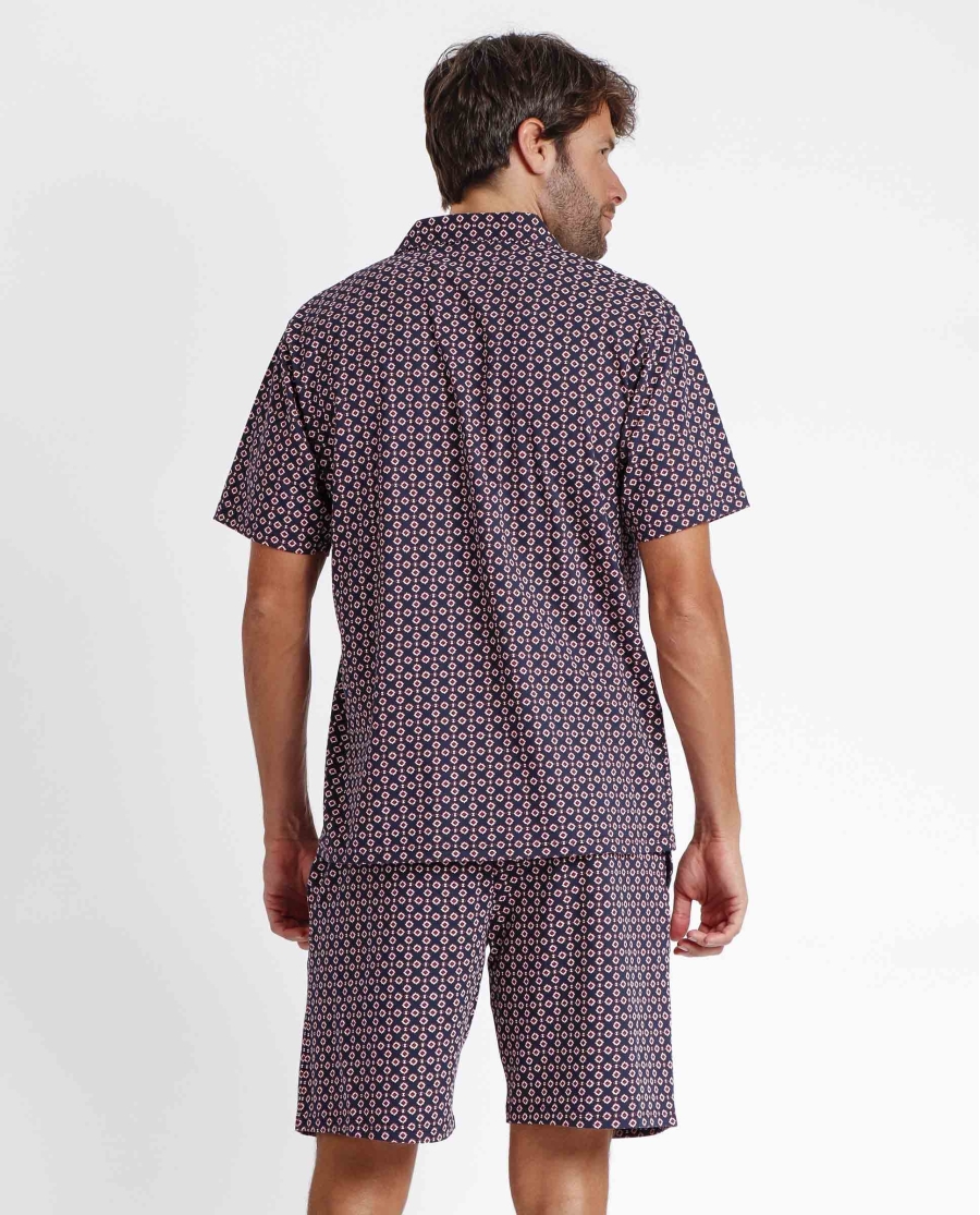 ANTONIO MIRO Pijama Abierto Manga Corta Panot para Hombre MARINO ANTONIO MIRO Pijama Abierto Manga Corta Panot para Hombre MARINO